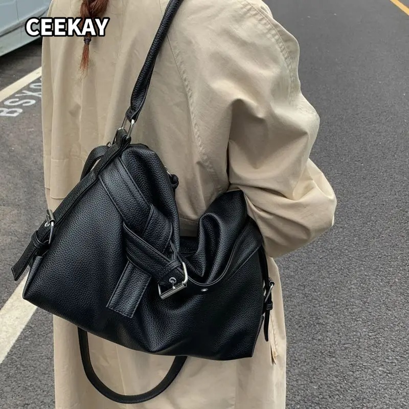 Women'S Young Bags - กระเป๋าโท้ทสีดำขนาดใหญ่ Y2k สำหรับเดินทางทั่วไป กระเป๋าสะพายข้างสำหรับขี่มอเตอร์ไซค์ กระเป๋าถือสำหรับชายหญิงวัยรุ่น