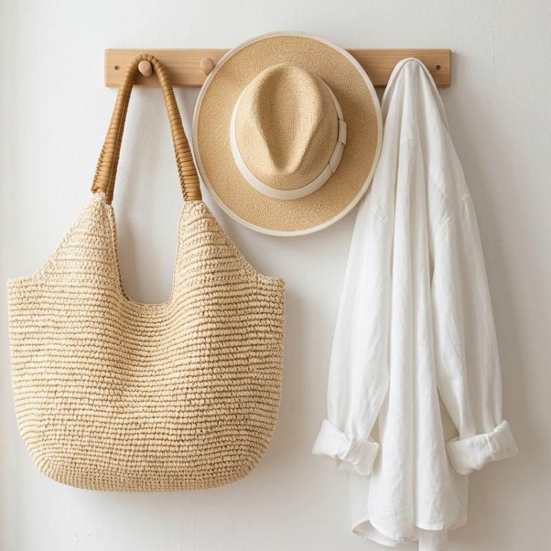 Women'S Raffia Bags - กระเป๋าสะพายไหล่สานจากเส้นใยราฟเฟีย, กระเป๋าถือทำมือขนาดใหญ่สำหรับผู้หญิง, กระเป๋าถือสไตล์ชายทะเลสำหรับวันหยุดพักผ่อนฤดูร้อนสุดหรู